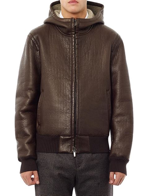 fendi mesn leather jacket|fendi bomber jacket men's.